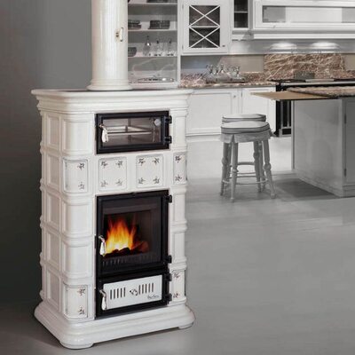 Печь Marlene Maxi con forno, bianco + decoro D1 (Sergio Leoni)