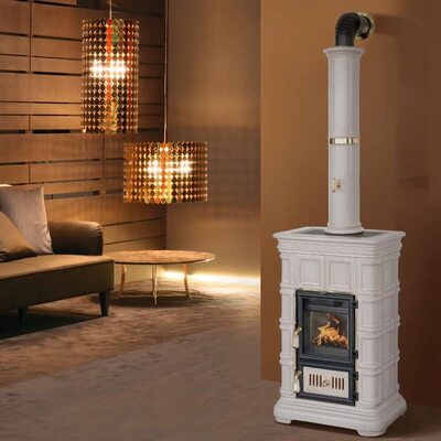 Печь Marlene Mini, white matt craquele M1 (Sergio Leoni)